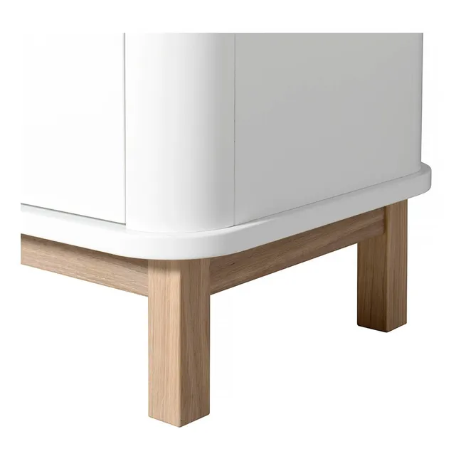 Armoire multi-rangement 3 portes en chêne | Blanc