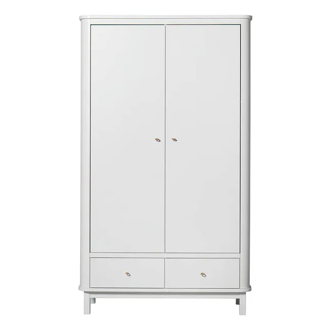 2-Door Birch Wardrobe | White
