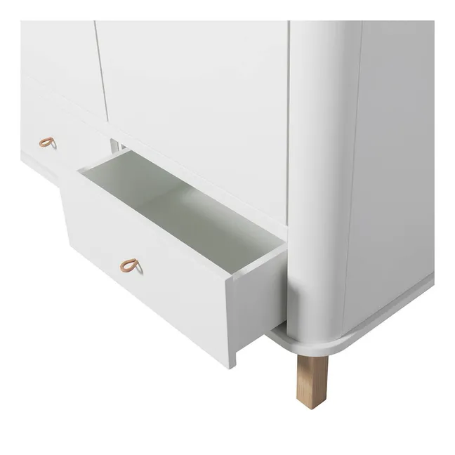 2-Door Oak Wardrobe | White