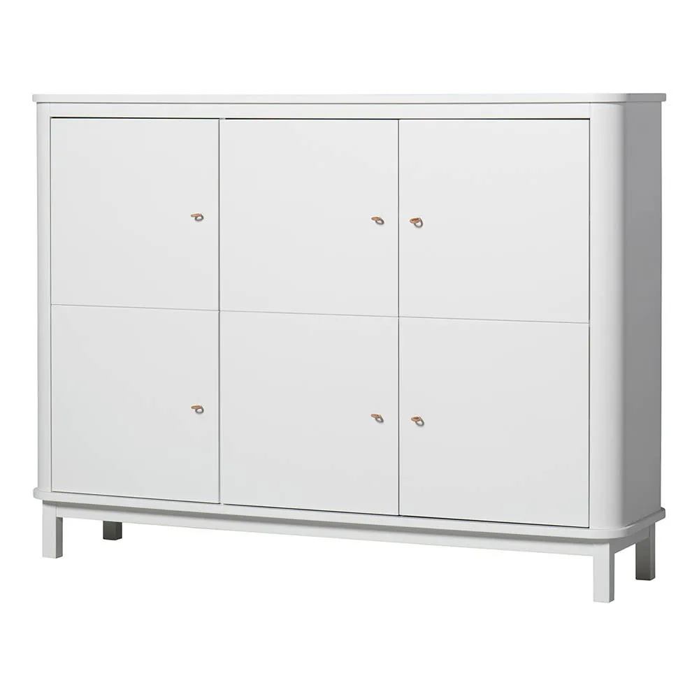 Oliver Furniture White Multi-Storage 3-Door Birch Wood Dresser
