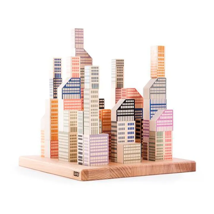 Cubi in legno citta di Manhattan - 54 pezzi- Immagine del prodotto n°0