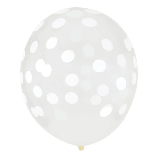 Confetti Printed Balloons, White - Set of 5 | White
