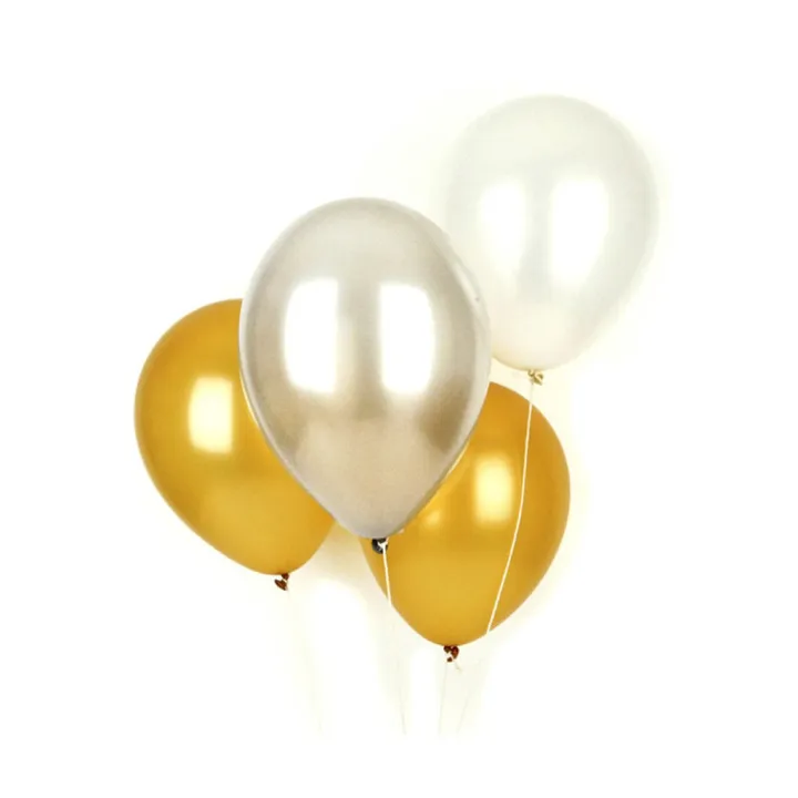 Set of 10 latex balloons - metallic- Product image n°0
