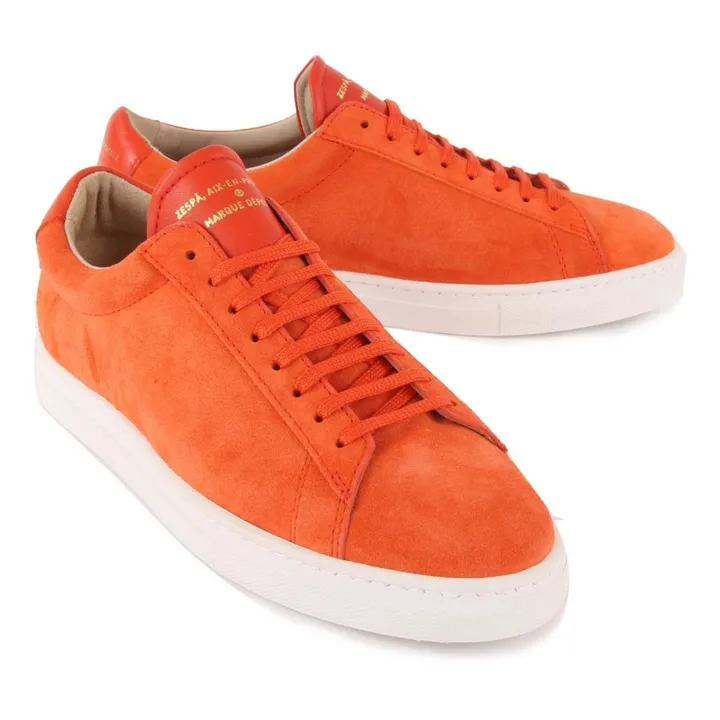 Zespà ZSP4 Lace Up Suede Sneakers Orange Smallable