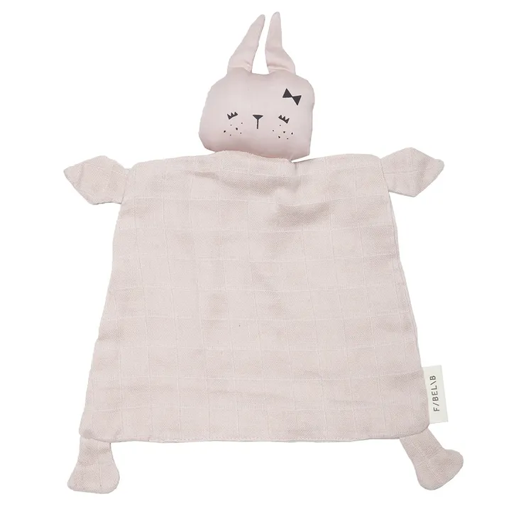 Organic Cotton Bunny Puppet - 34x26cm | Pink- Product image n°0