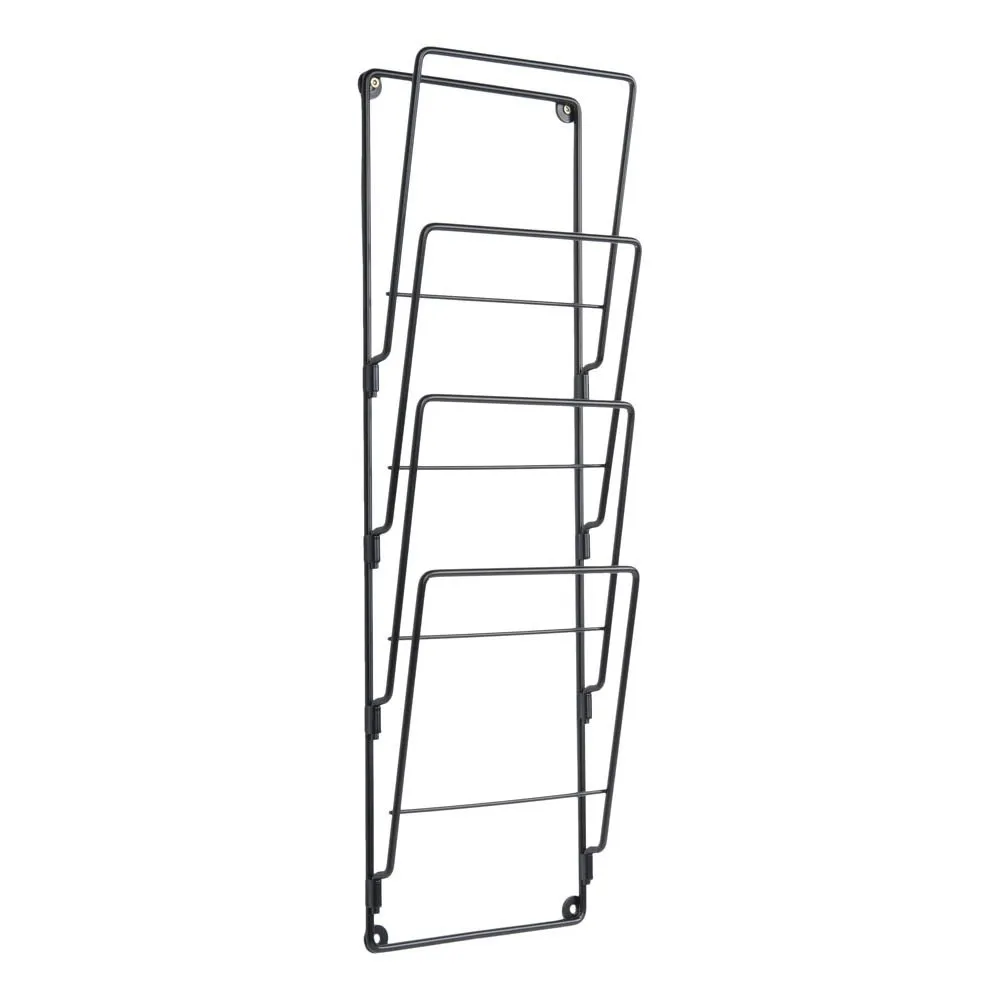 Present Time Black Steel Magazine Rack