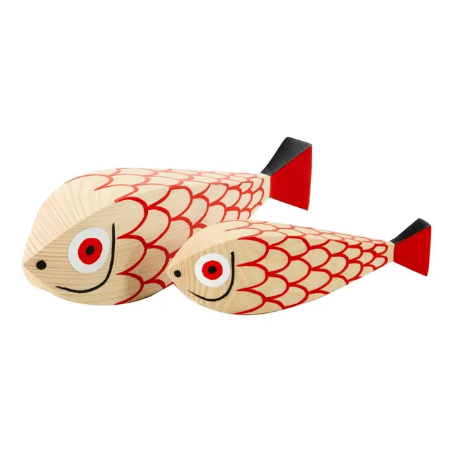 Decoración en madera Mother Fish and Child - Alexandre Girard, 1952 | Rojo
