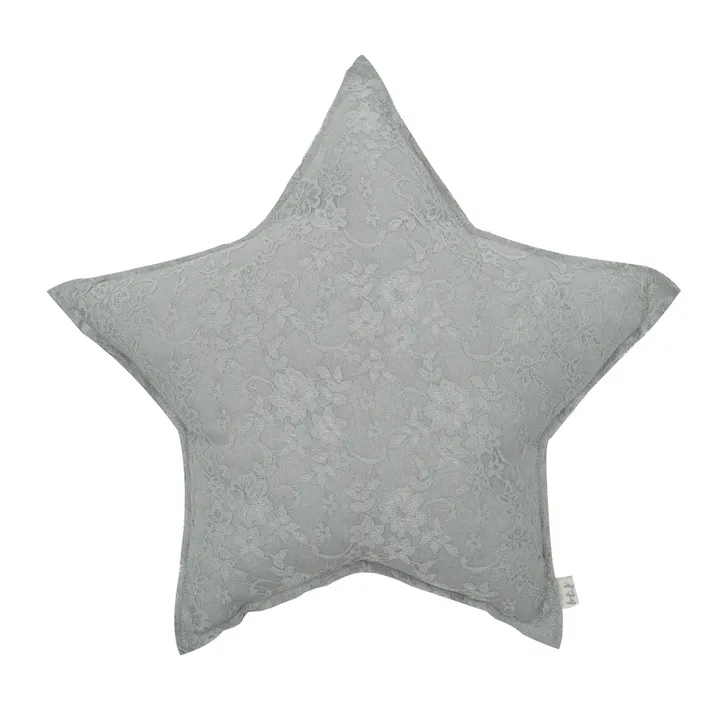 Kissen Stern mit Spitzen Details  | Silver Grey S019- Produktbild Nr. 0