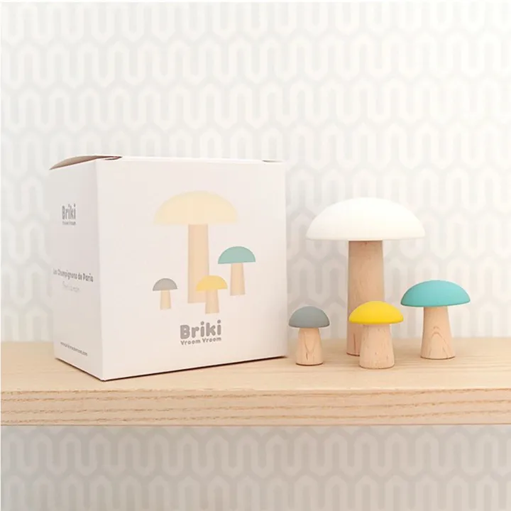 Funghi decorativi in legno - Set da 4- Immagine del prodotto n°2
