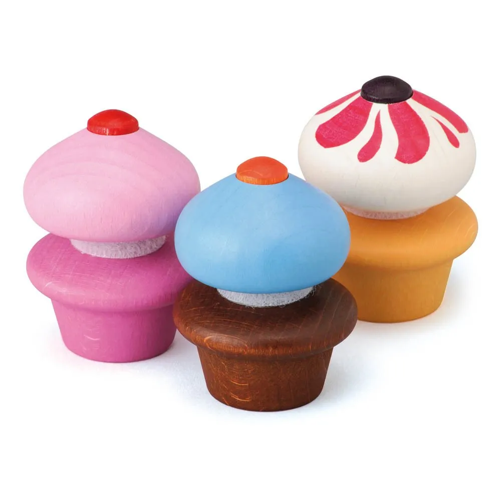 Erzi Multicoloured Toy Cupcakes - Set Of 3