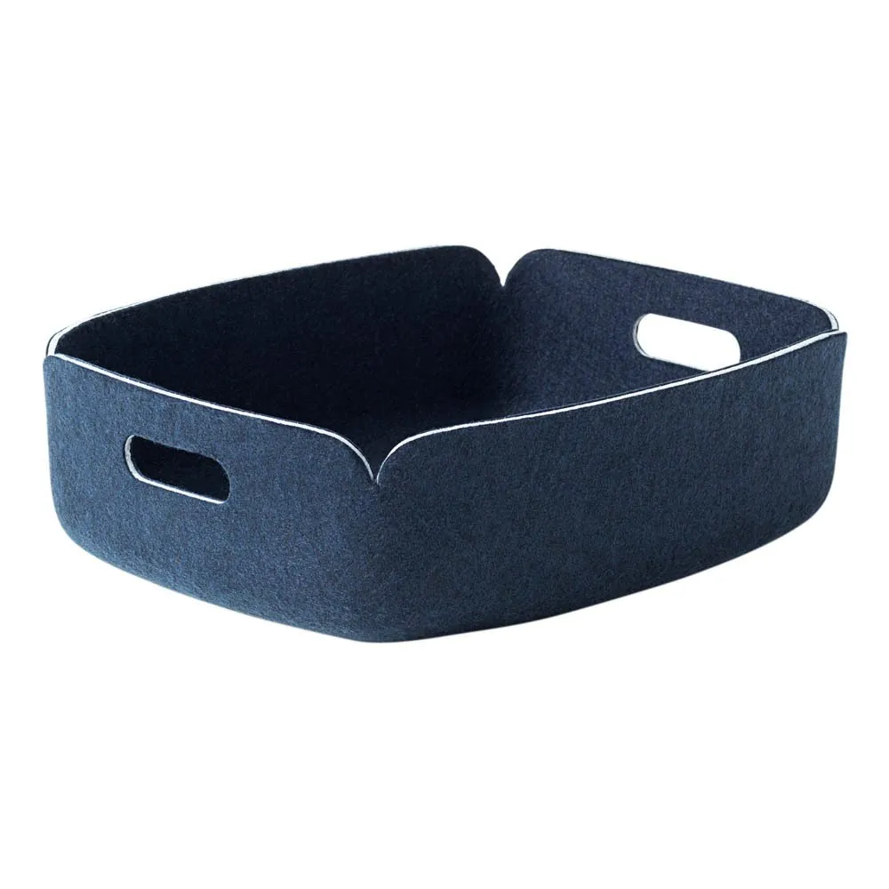 Muuto Midnight Blue Restore Shallow Storage Basket