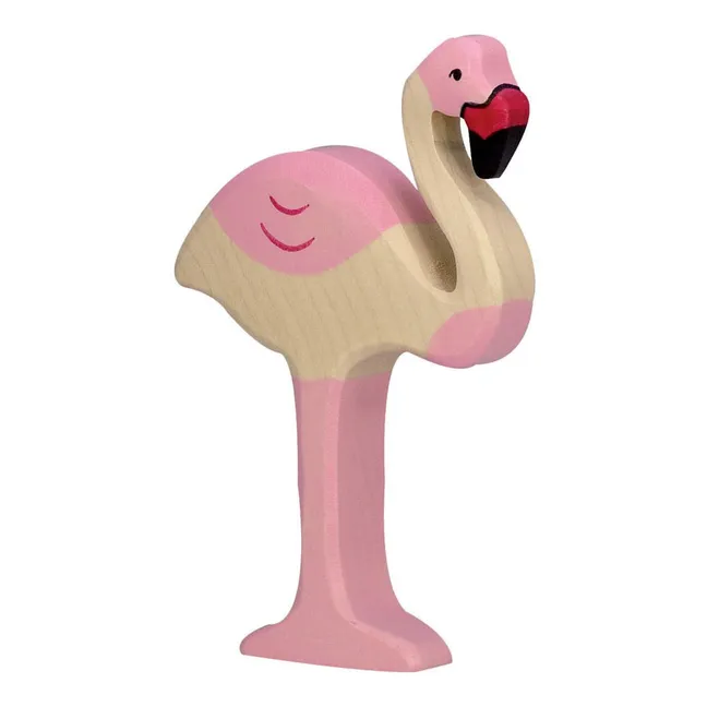 Wooden Flamingo Figurine