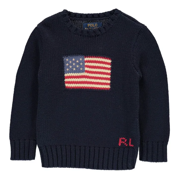 Pull Drapeau Américain | Bleu marine- Image produit n°0