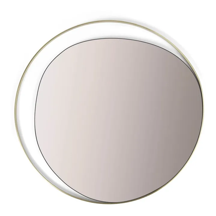 Espejo Ellipse, cristal y latón, diámetro 80 cm | Rosa- Imagen del producto n°0