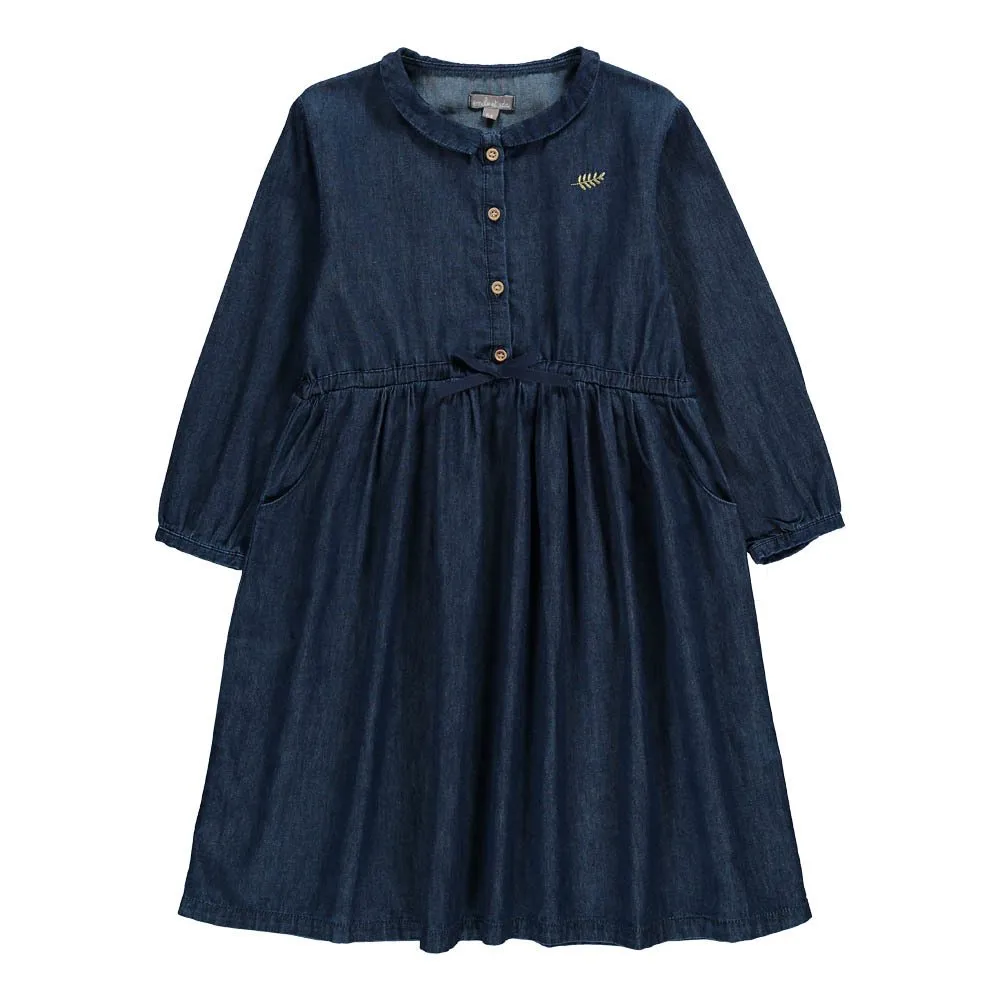 Emile Et Ida Denim Blue Chambray Dress