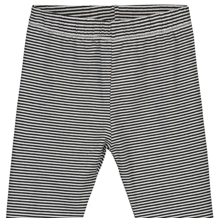 Organic Cotton Striped Leggings | Black- Product image n°2