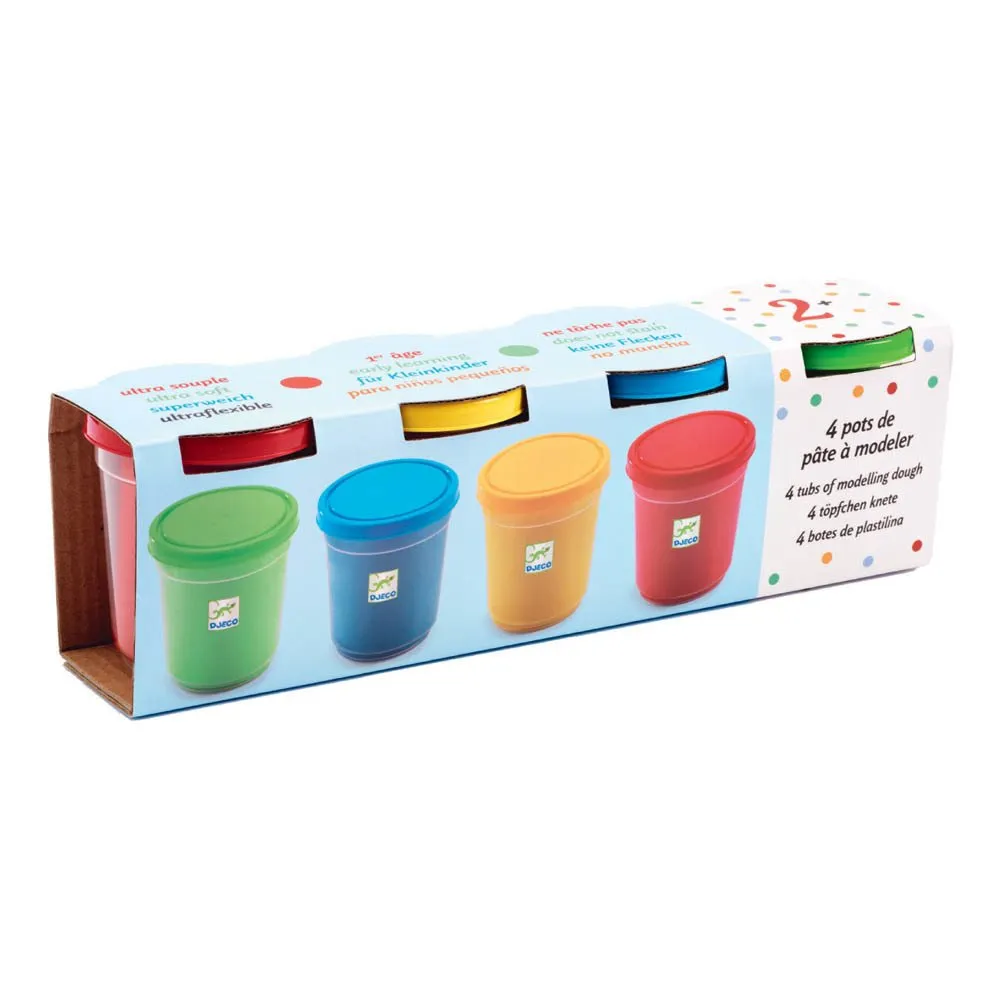 Djeco Multicoloured Modelling Clay - Set Of 4