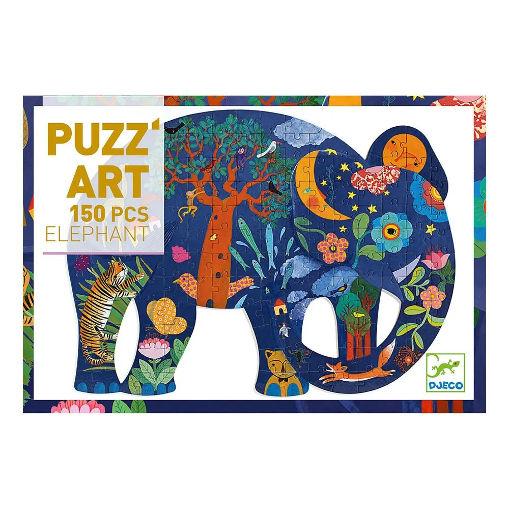 Djeco Multicoloured Elephant Puzzle - 150 Pieces