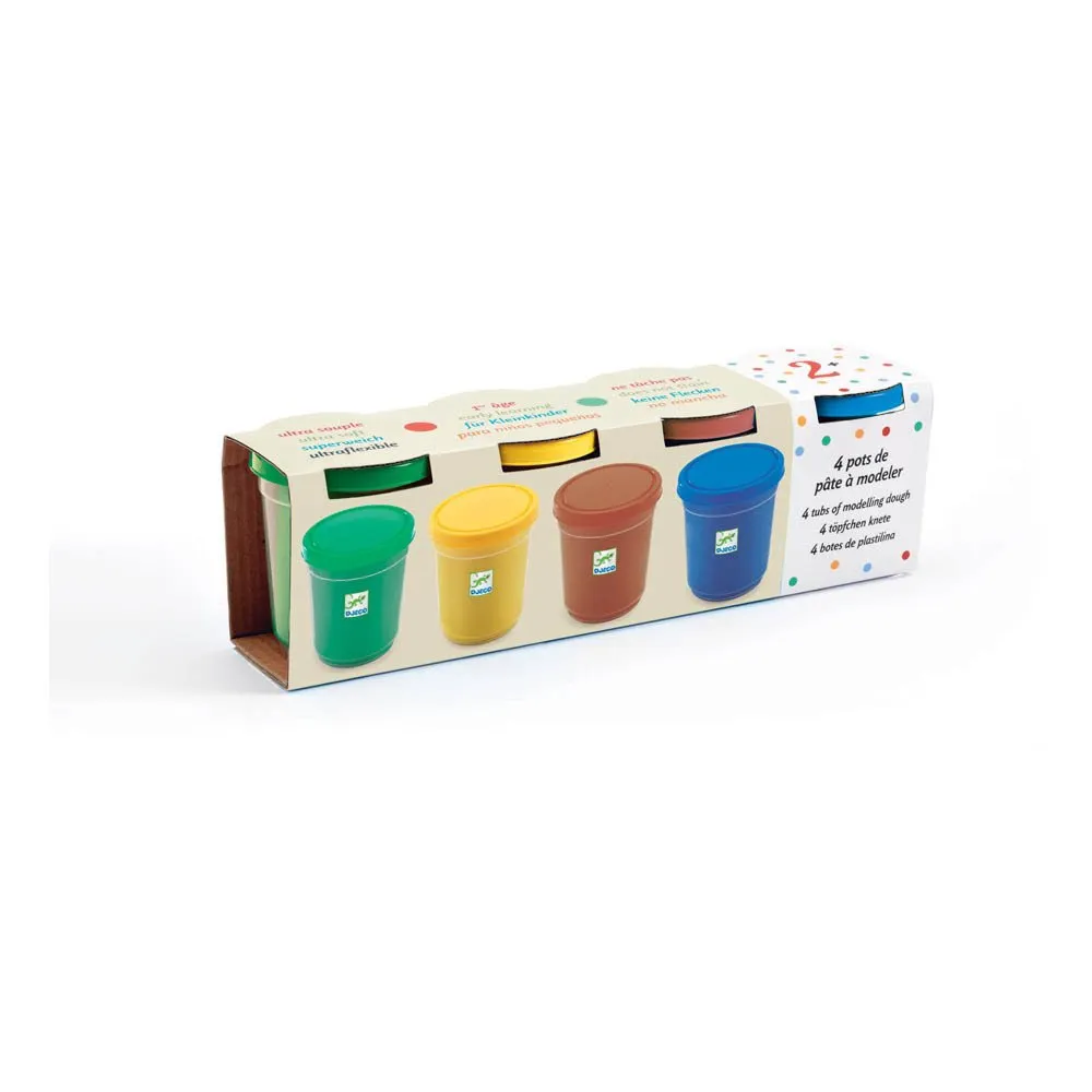 Djeco Multicoloured Natural Modelling Clay - Set Of 4