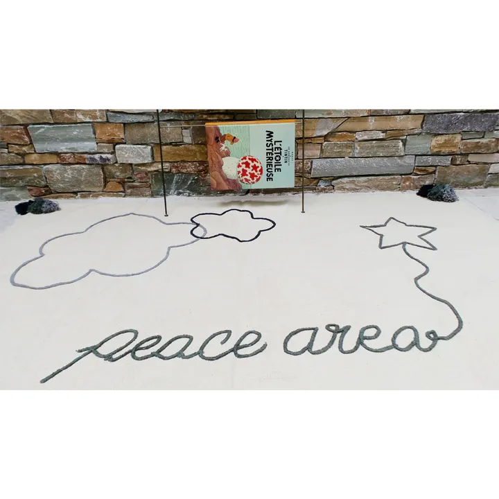 Teppich Family Spirit aus Baumwolle- Peace Area | Grau- Produktbild Nr. 1