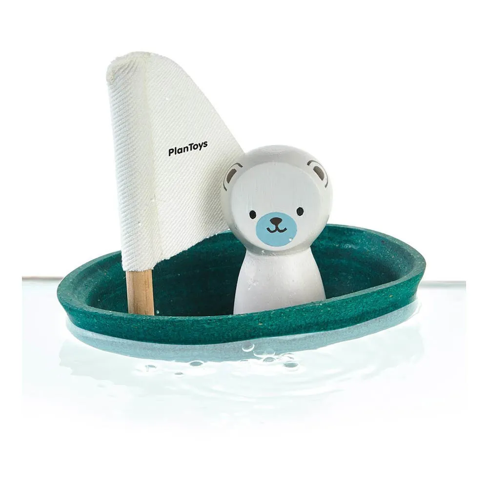Plan Toys Blue Polar Bear Floating Boat