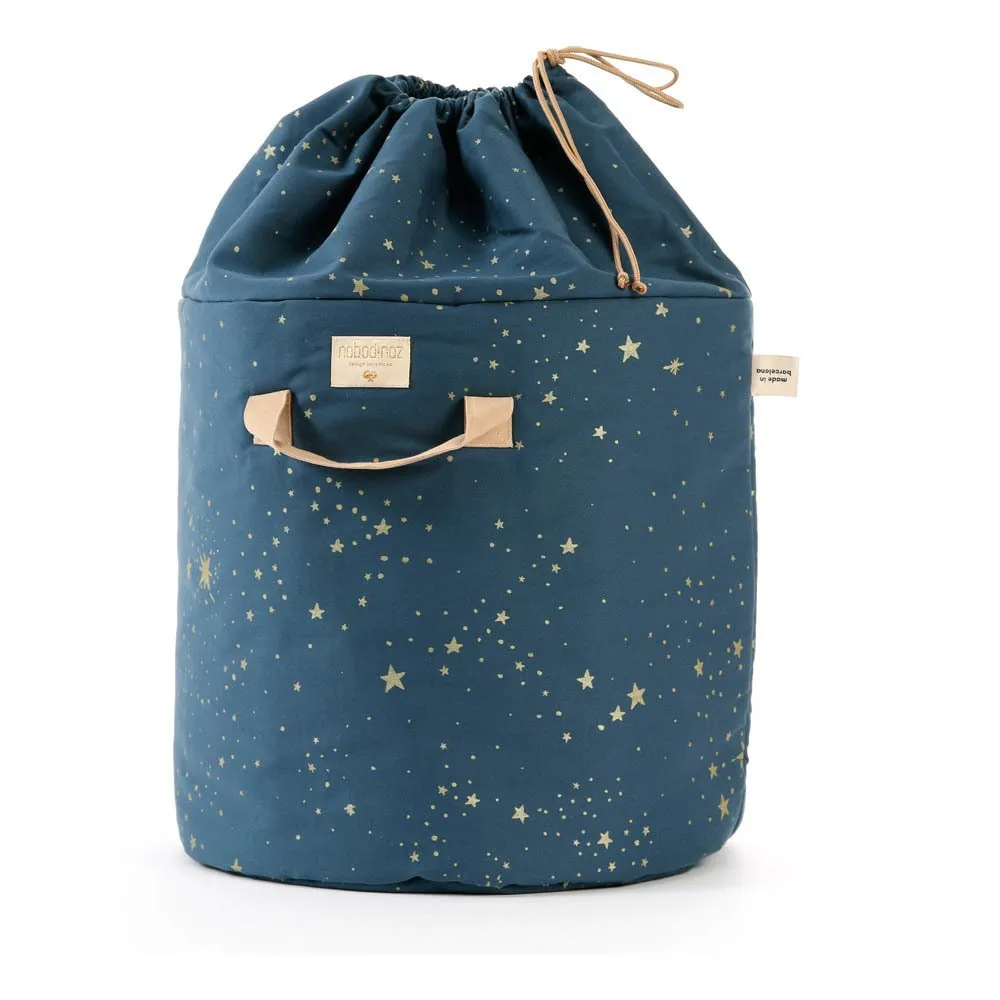 Nobodinoz Sac de rangement Bamboo Stella en coton Bleu nuit