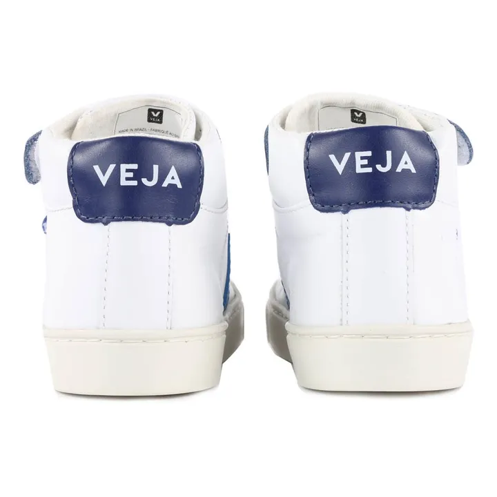 Esplar Leather Tricolour Velcro High-Top Sneakers | White- Product image n°4