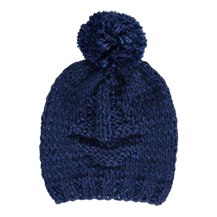 Boat Pompom Hat | Navy blue- Product image n°0