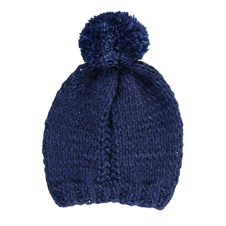 Boat Pompom Hat | Navy blue- Product image n°2