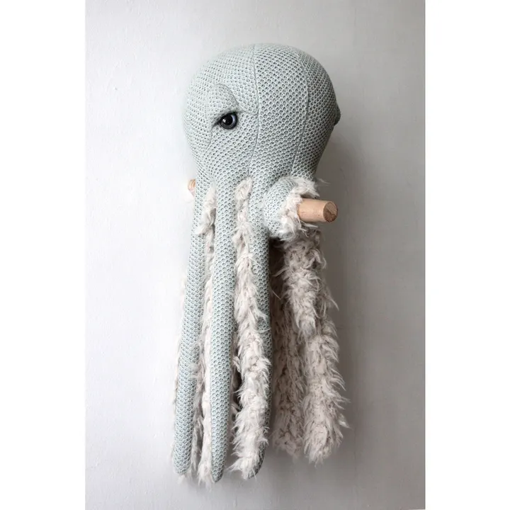 Peluche géante poulpe Grandma 60 cm | Vert de gris- Image produit n°2