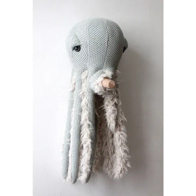 Peluche géante poulpe Grandma 60 cm | Vert de gris