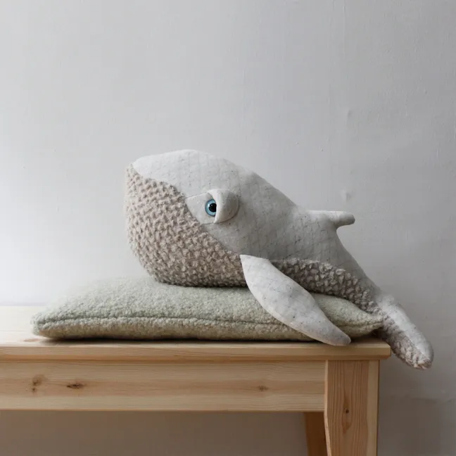 Peluche géante baleine Albino 62 cm | Blanc