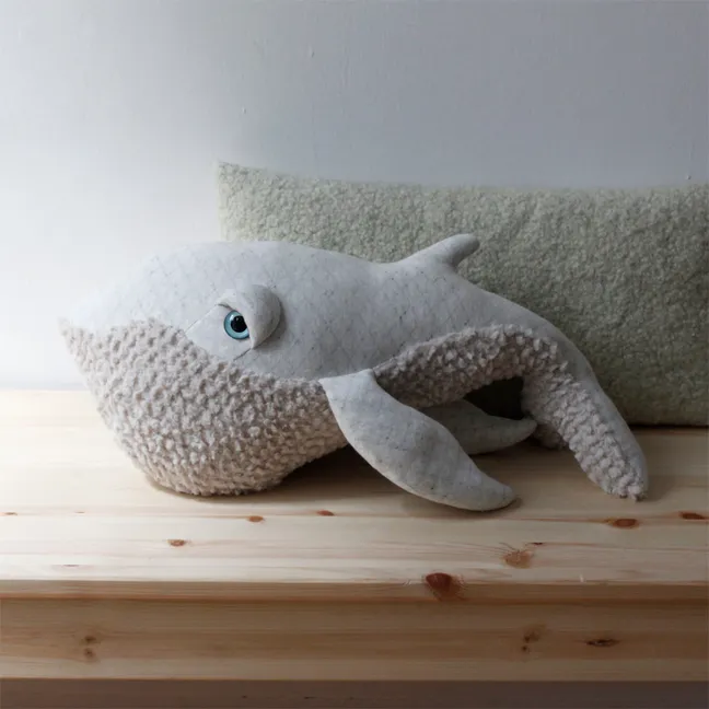 Peluche géante baleine Albino 62 cm | Blanc