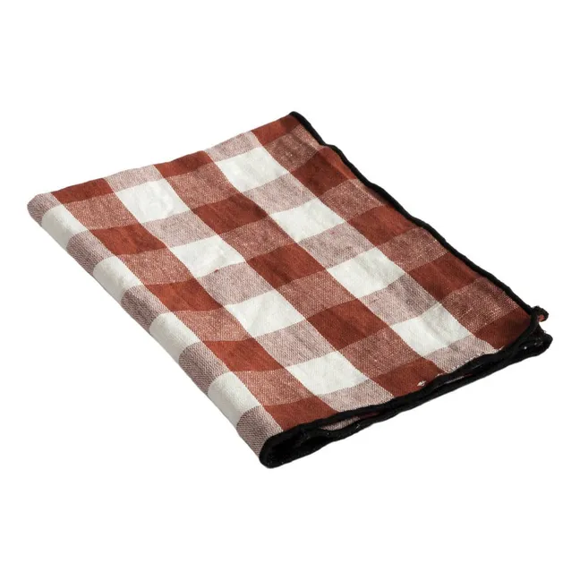 Bourdon Black Mesh Gingham Tea Towel 48x75cm | Vichy Argile