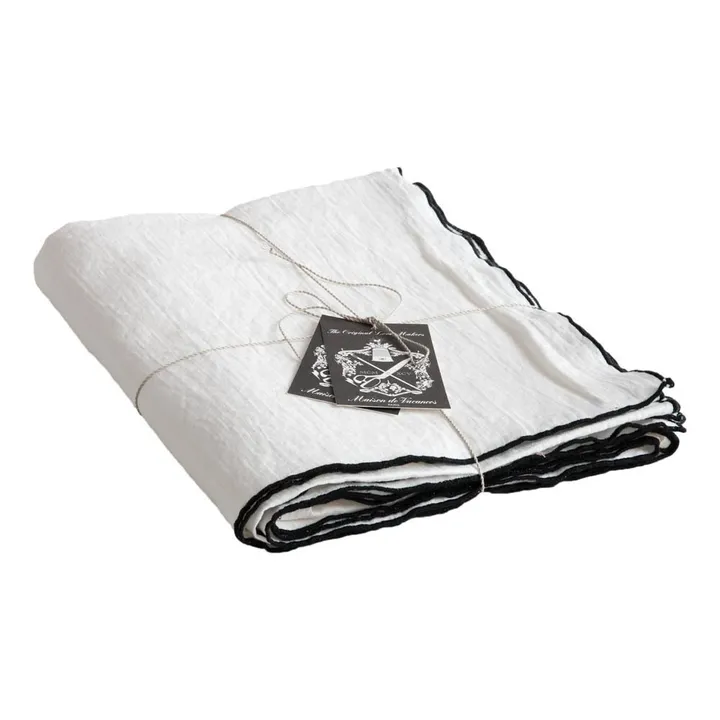 Bourdon Black Mesh Rectangular Tablecloth | Blanc/Bourdon Noir- Product image n°0