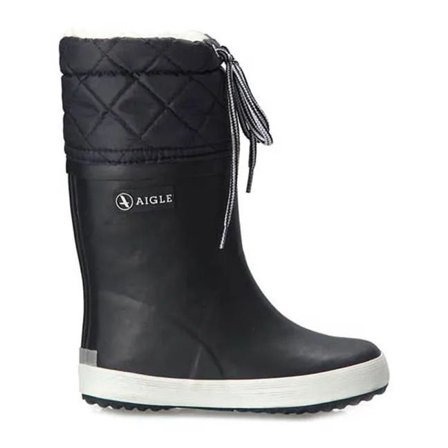 Fur-Lined Showerproof Snow Boots | Navy blue