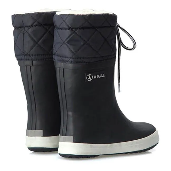 Fur-Lined Showerproof Snow Boots | Navy blue
