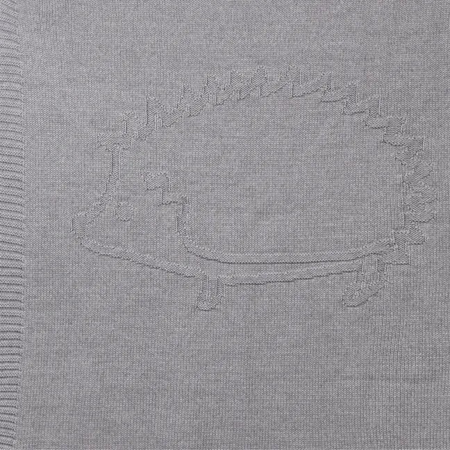 Plaid Hérisson en laine mélangée 75x100 cm | Gris clair