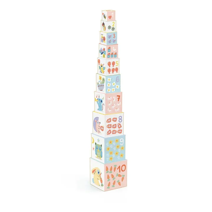 Baby Bloki - Set da 10 cubi da impilare in cartone- Immagine del prodotto n°1