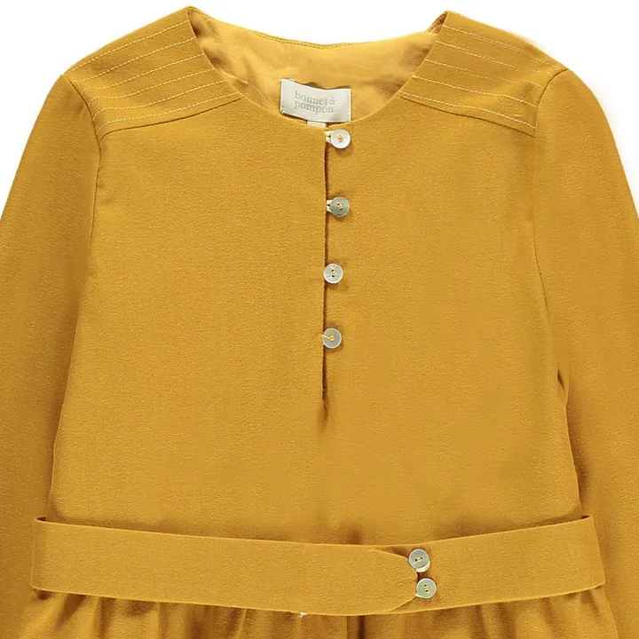 Dress With Belt | Mustard- Product image n°1