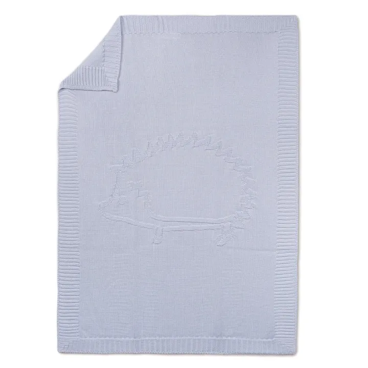 Wool and Acrylic Hedgehod Plaid 75x100cm | Light blue- Product image n°0