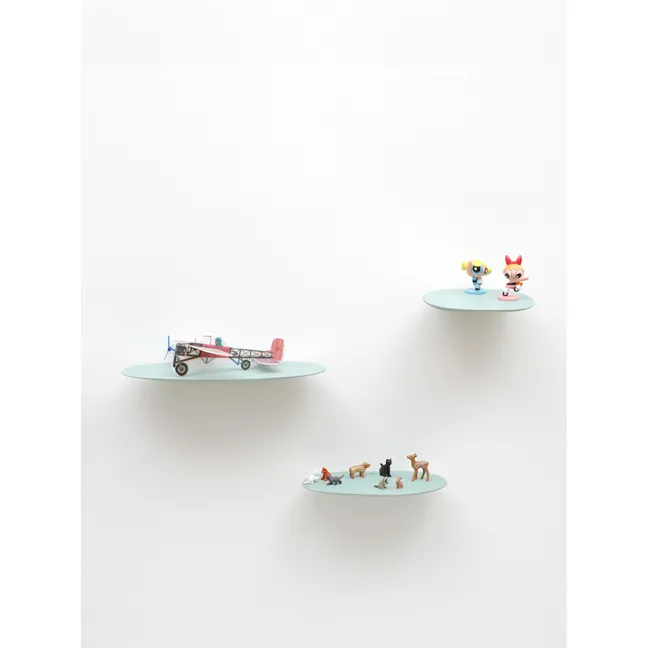 Mensole in ceramica Isola, Studio Brichetziegler - Set da 3 | Verde mandorla