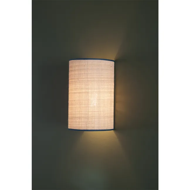 Lampada da parete Sperone in rafia | Nero
