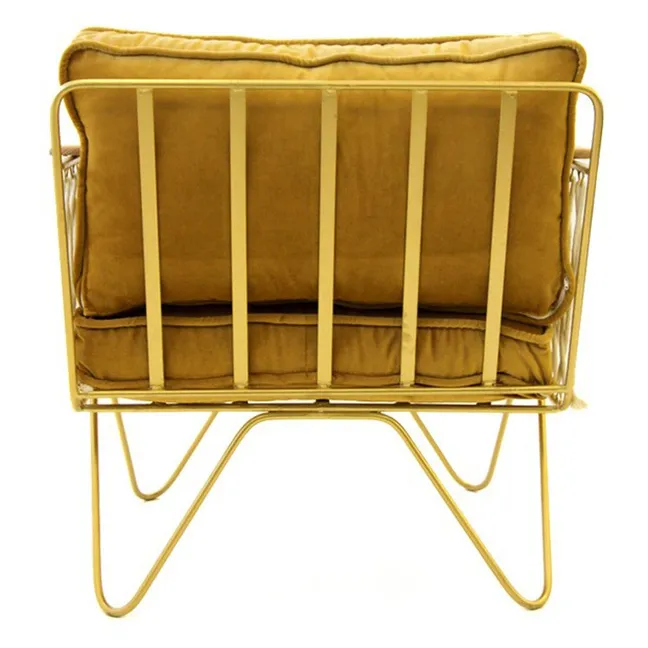 Sillón Croisette negro, terciopelo | Camel