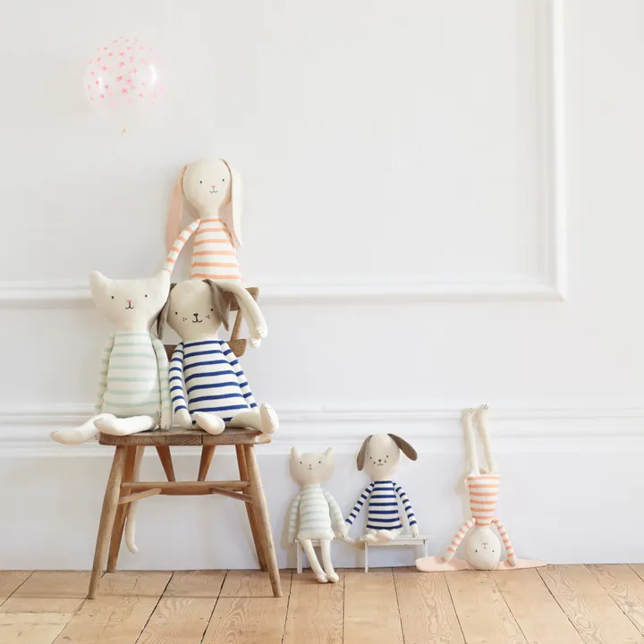 Striped Knit Rabbit Soft Toy- Product image n°1