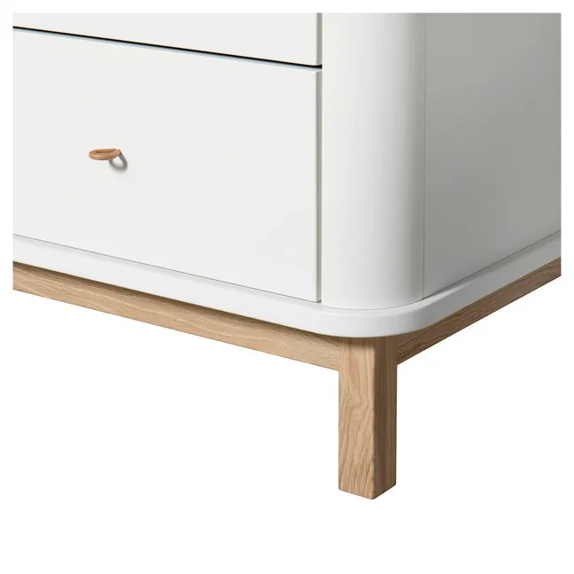 Oak 6 Drawer Chest | White