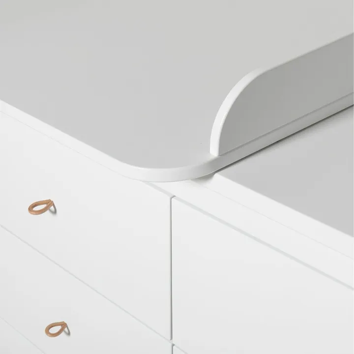 Commode à langer 6 tiroirs chêne, petit plan à langer | Blanc- Image produit n°4