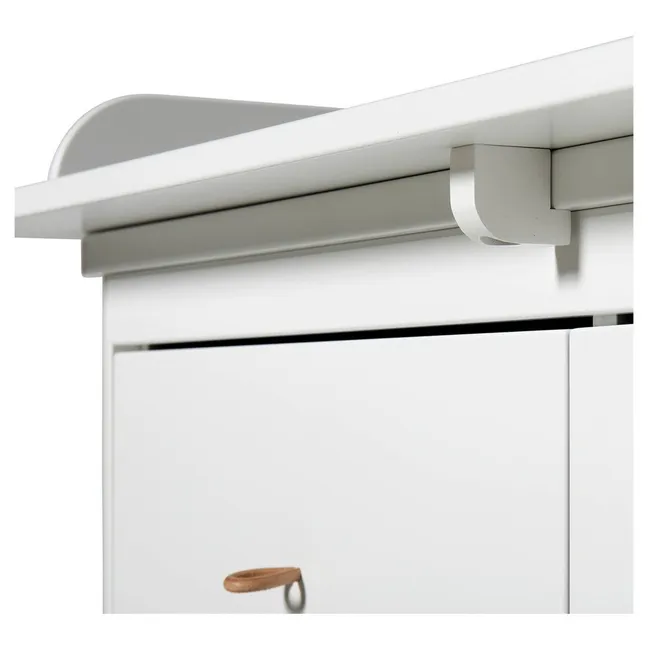 Commode à langer 6 tiroirs chêne, grand plan à langer | Blanc