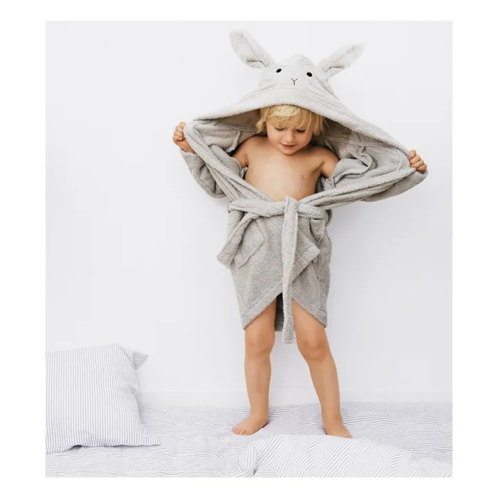 Lily Rabbit Organic Cotton Sweat Dressing Gown | Grey- Product image n°1