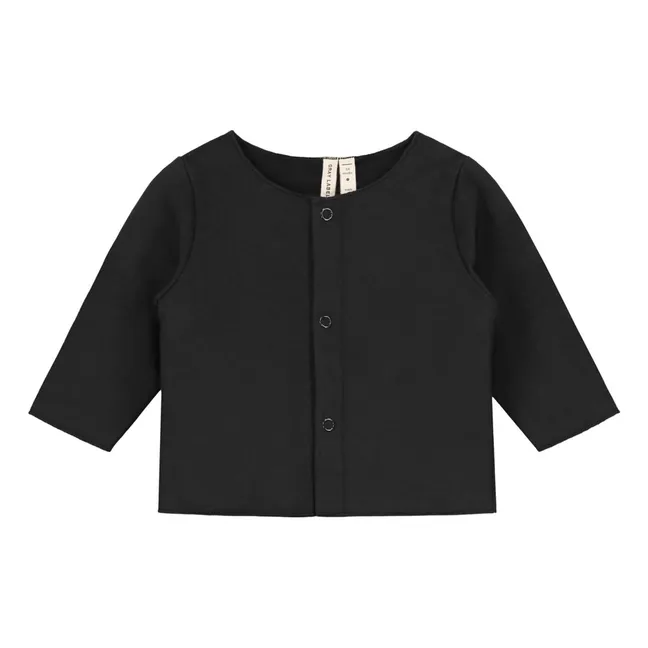 Cardigan Uni Coton Bio | Gris anthracite